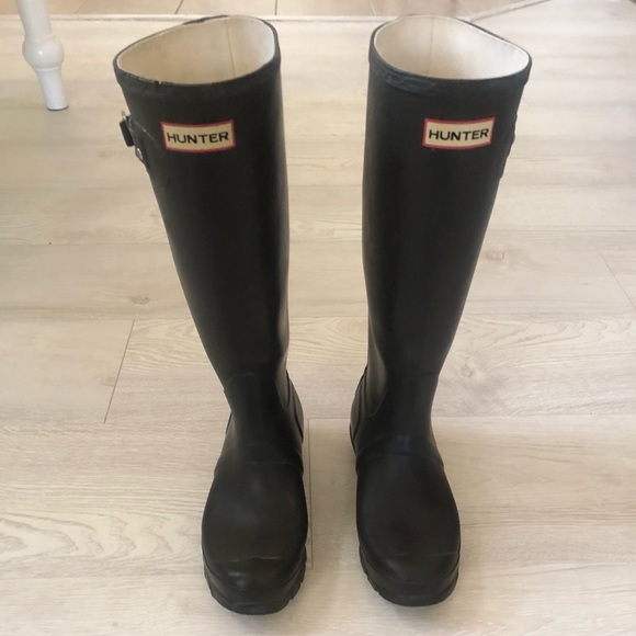 Hunter Original Tall Matte Black Waterproof Rain Boots - Picture 2 of 16